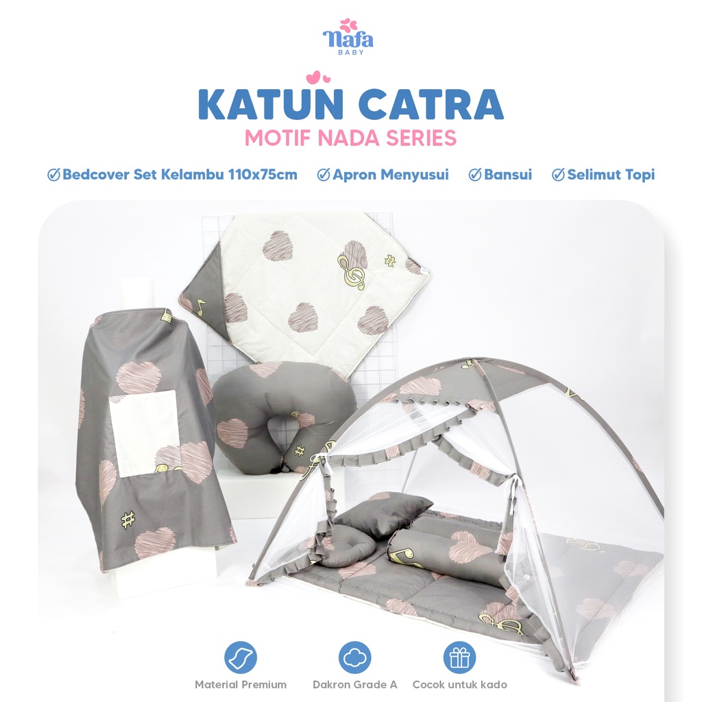 NAFA BABY - Newborn Package | Bedcover Kelambu Set Include Bantal Guling Set |  Apron Menyusui | Bantal Menyusui