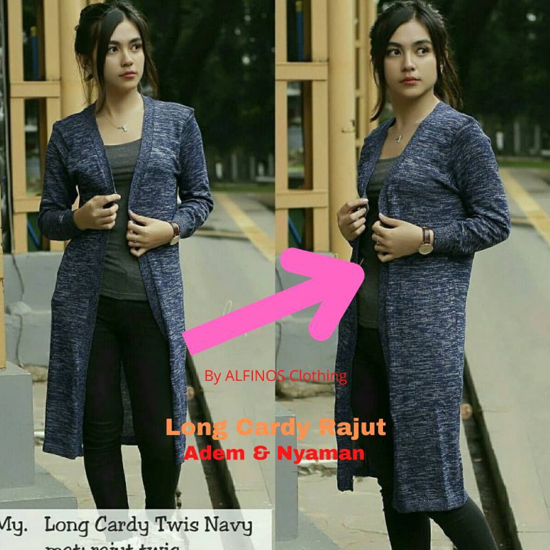 Long Cardi | Long Cardigan | Kardigan Rajut | Kardigan