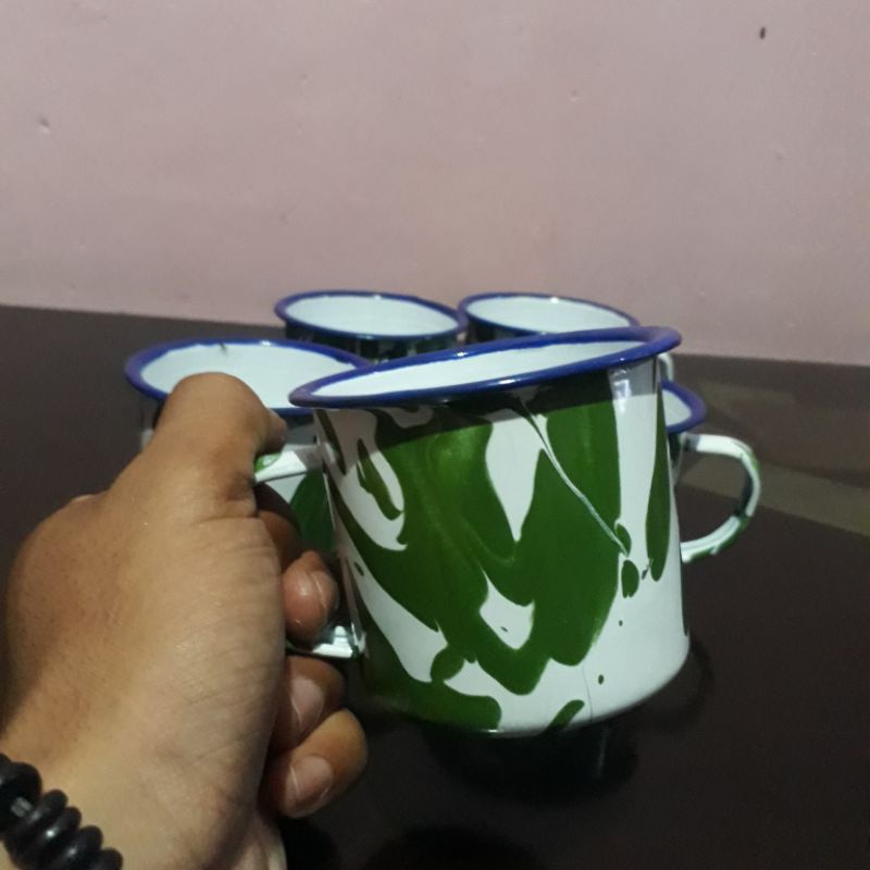 Mug Blurik Enamel / Cangkir Jadul Ukuran 7cm