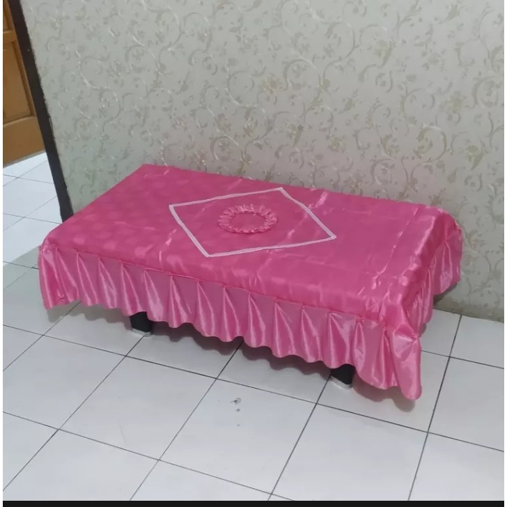 Taplak Meja Tamu JUMBO 60 x 120 cm Motif Kotak-kotak Polos