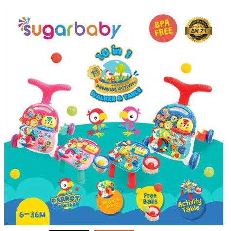 SUGAR BABY PREMIUM ACTIVITY WALKER AND TABLE 10 IN 1