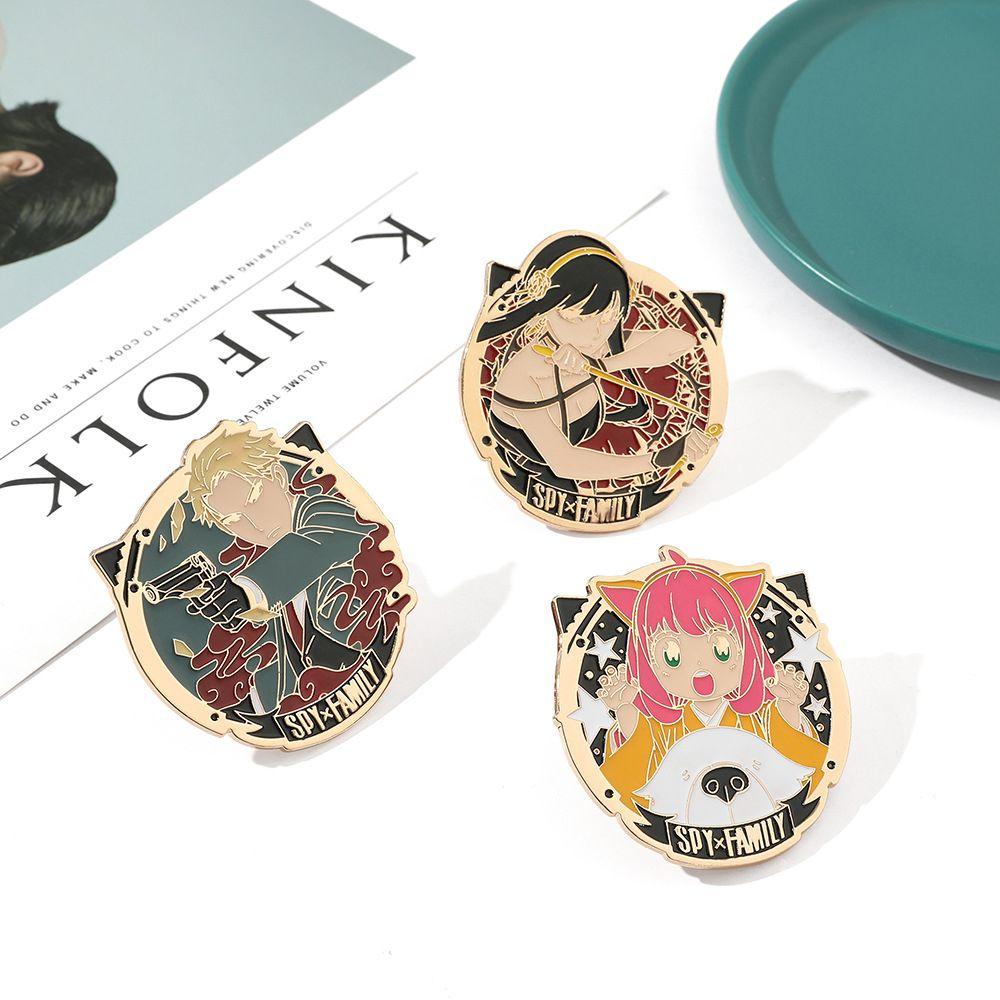 Lanfy Kerah Pin Perhiasan Cosplay Pakaian Dekorasi Kartun SPY X Keluarga Lencana Pin Anime Badge