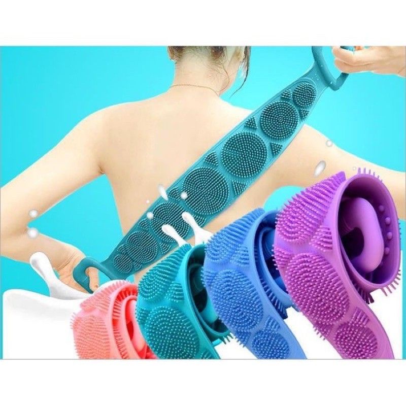 Sikat Punggung Badan Silicone Scrubber Sponge Mandi Alat Gosok Pembersih Daki Silikon 2 Sisi Karet