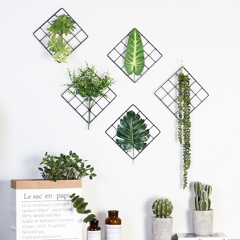 Gaya Nordic dinding  ruang tamu tanaman hijau  hiasan  