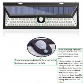 Lampu Solar Panel Sensor Gerak Outdoor 54 LED 2835 Waterproof - GY024 - Black