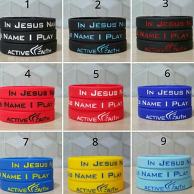 47UF GELANG ACTIVE FAITH / IN JESUS NAME I PLAY / IJNIP / GELANG CEWEK COWO 075L