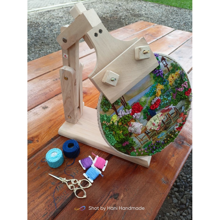 PENJEPIT MIDANGAN SULAM PUTAR / LIPAT / ANGGUK / ALAT BANTU SULAM / EMBROIDERY STANDING HOOP / MIDAN
