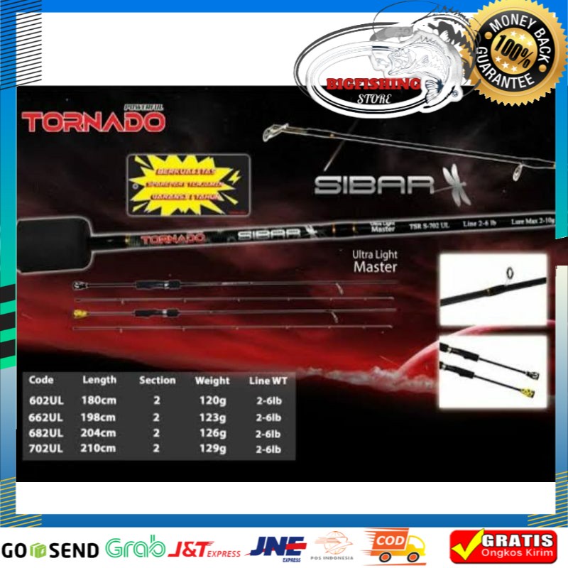 Joran UL joran tornado sibar 682ul 2-6lb 702ul 3-8lb carbon