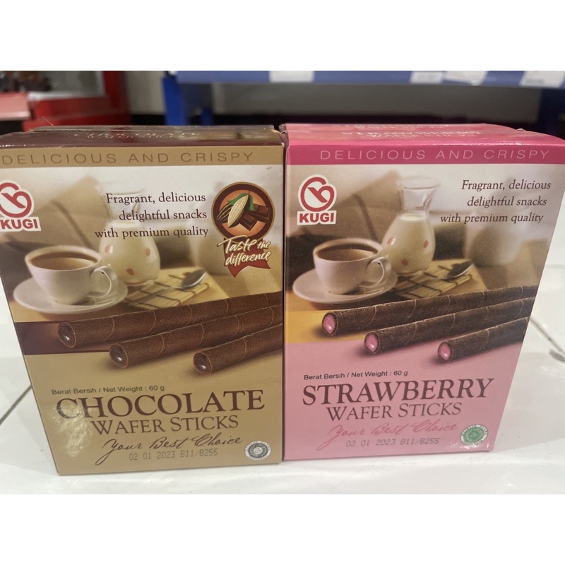 

Wafer stick kugi 4 rasa coklat, capucinno, vanila dan strawberry