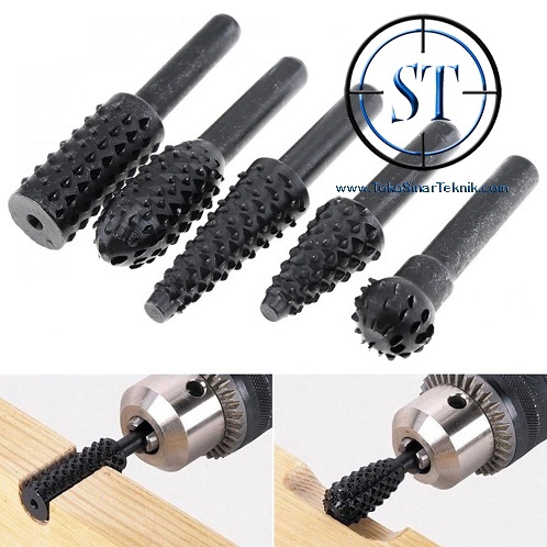 Mata Cuner Kikir Kayu Grafir Tuner HSS As 6mm Gerinda Mini Bor Wood Hss grinder Gerinda Bor Twist Drill Bits isi 5pcs