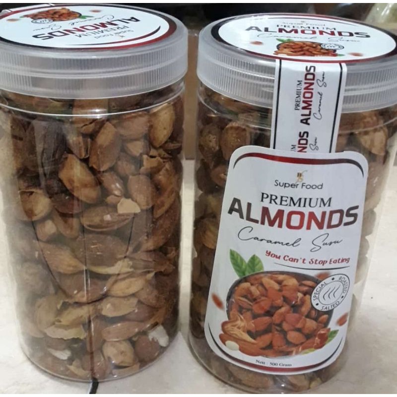 

Almond siap makan | Kacang Almond Caramel Susu premium 500gram
