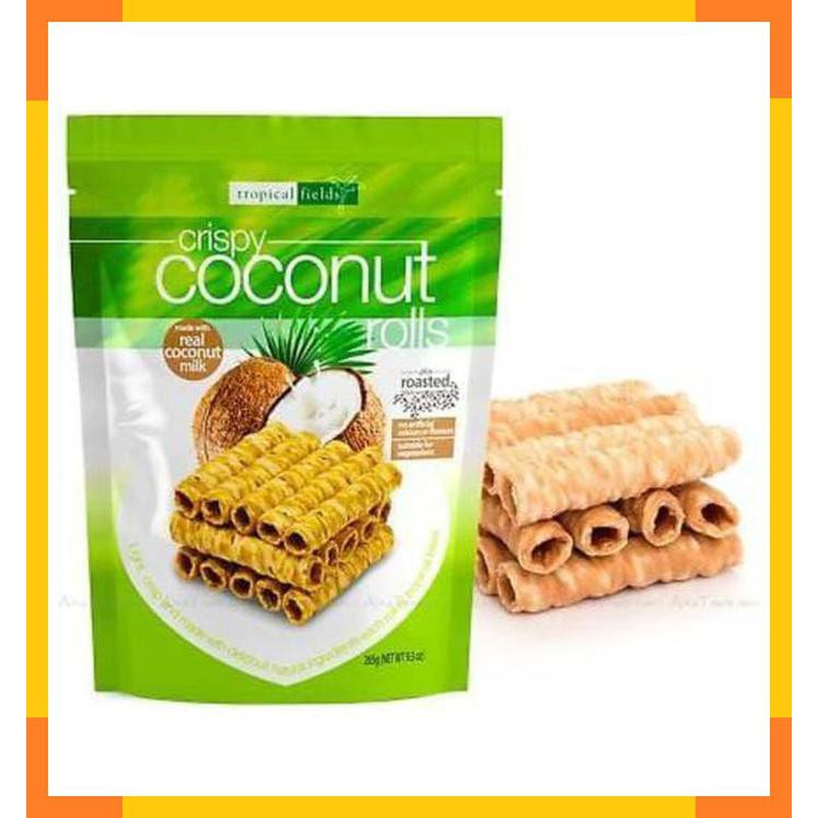 

Tropical Fields Crispy Coconut Rolls Snack Import Snek Kelapa Impor