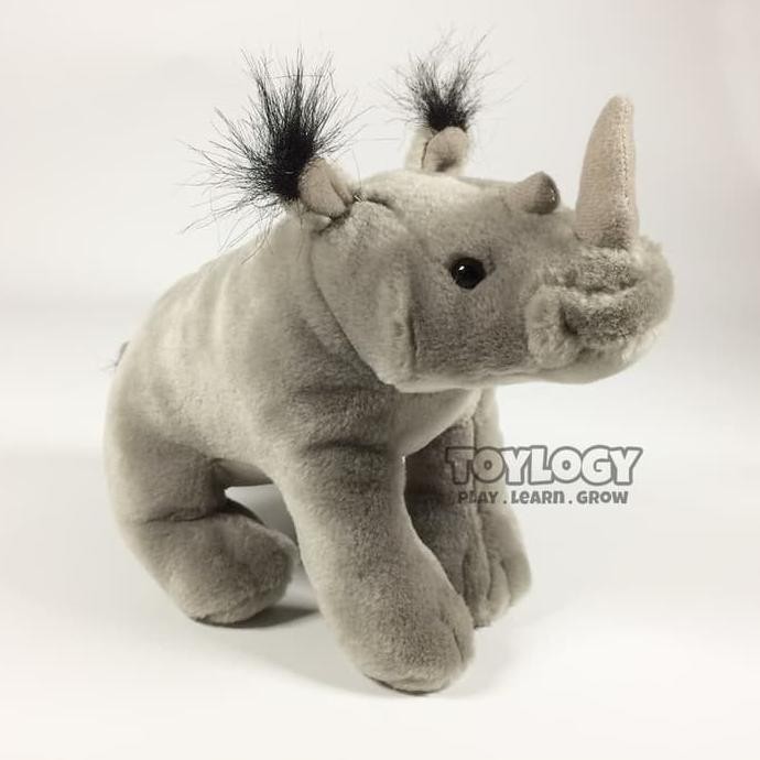 Boneka Badak Bercula Dua ( Two - Horned Rhino Stuffed Animal ) 9 in