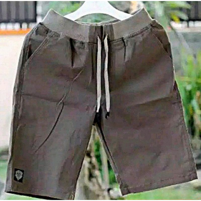 [Bisa COD] Celana Pendek Pria Cowok Dewasa Chino Rip Karet Pinggang Chinos Warna Coklat Susu Ukuran 