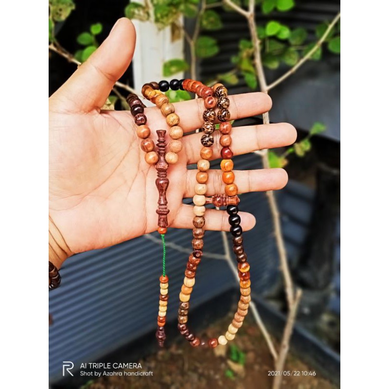 tasbih gabungan 17 kayu galih asem galih kelor hitam Cendana gaharu kalimosodo dewan ndaru setigi
