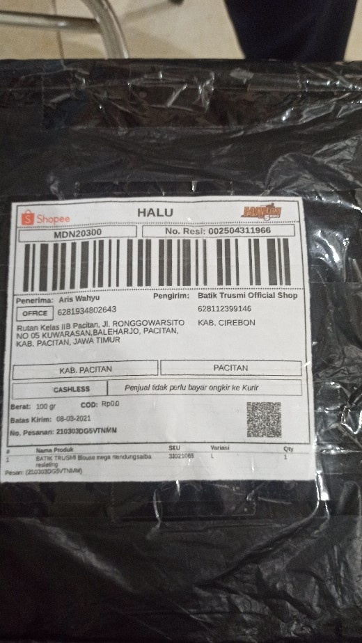 Batik Trusmi Blouse Mega Mendung Saiba Resleting