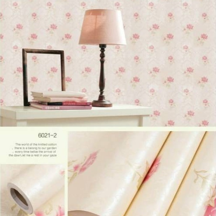 Wallpaper Dinding Sticker Motif Mawar  6021-2 / Wallpaper 9mx45cm