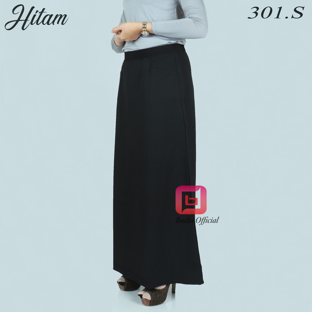 rok A line pinggang karet panjang bahan semiwool korean gracella sedikit stretch formal kerja kantor jumbo wanita premium