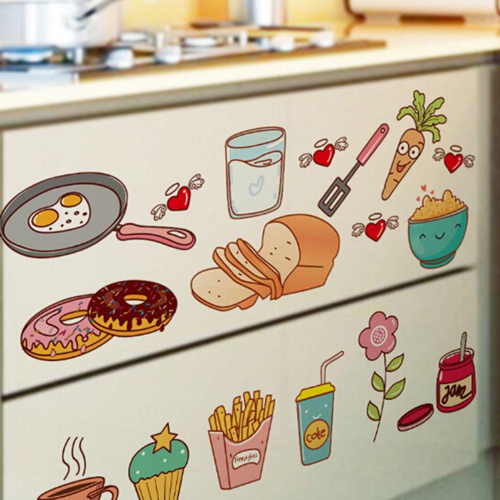 [Elegan] Stiker Dinding Lucu Removable Tahan Air Self Adhesive Motif Makanan