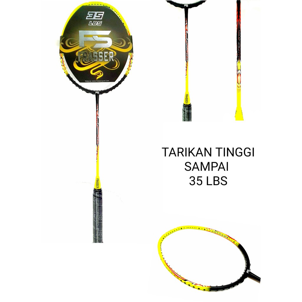 raket badminton bulutangkis frasser conquer vr 72 stabilo red 35 lbs