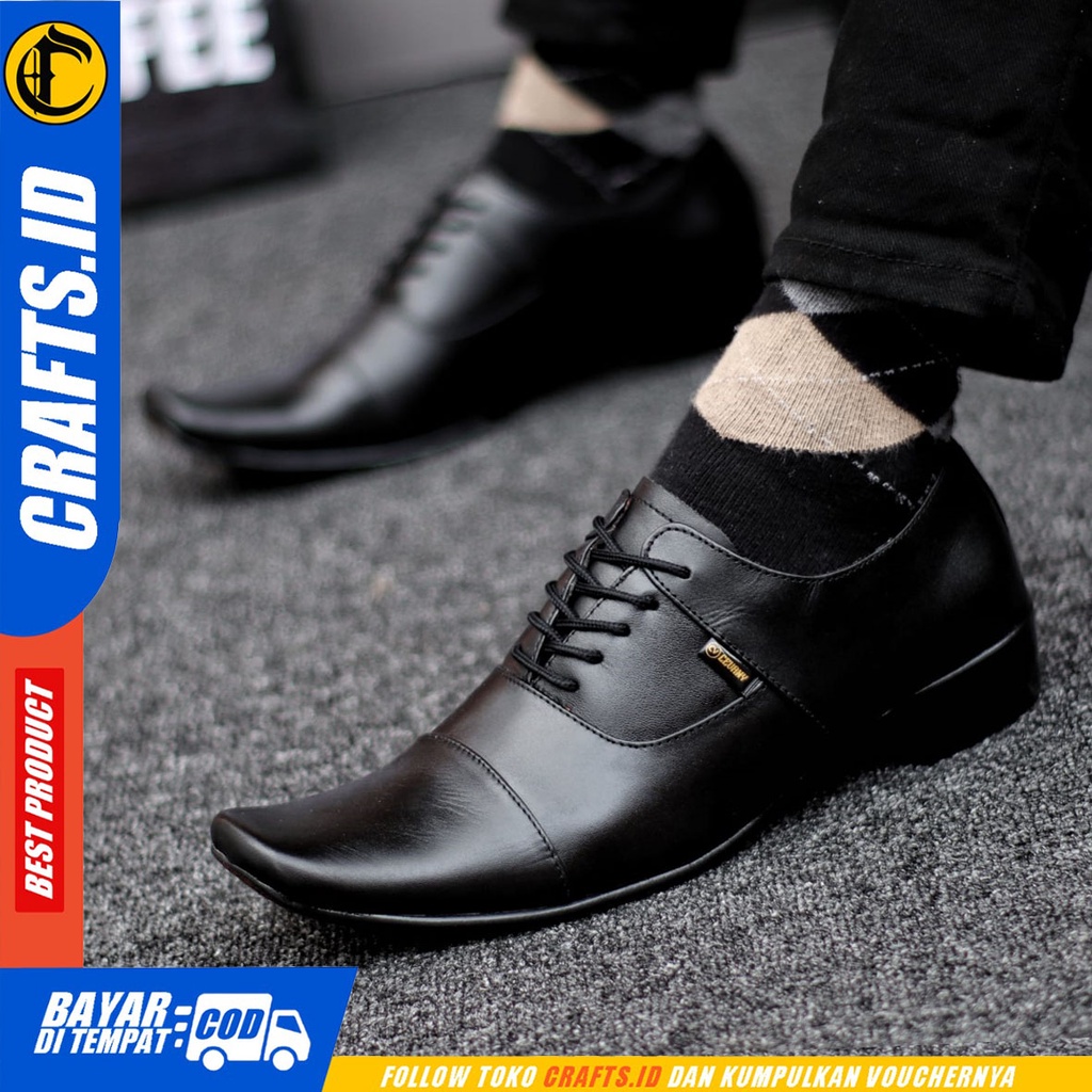 CRAFTS ropel - Sepatu Pantofel Formal Kulit Asli Kerja Pria