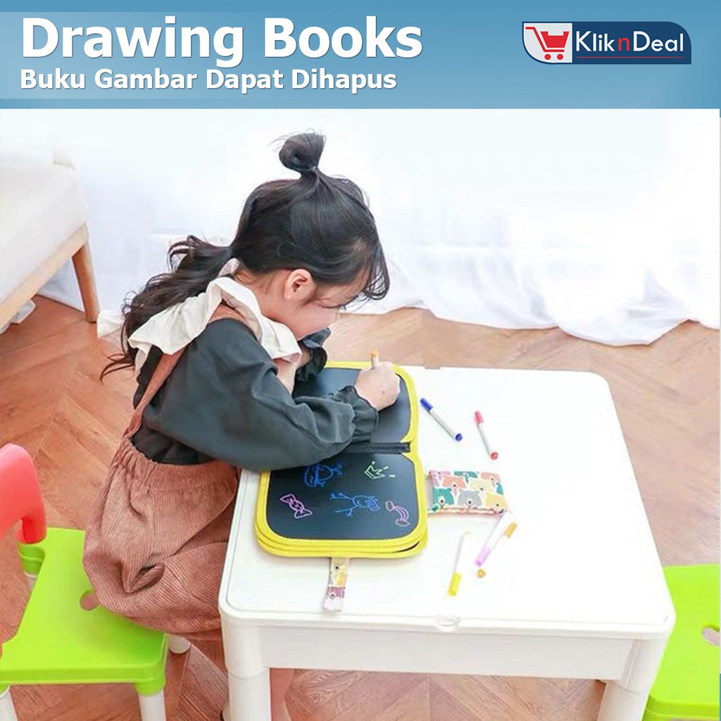 

GW- Buku Gambar Bisa Dihapus Drawing Books Erasable Free Sipdol Warna dan Tisu Basah