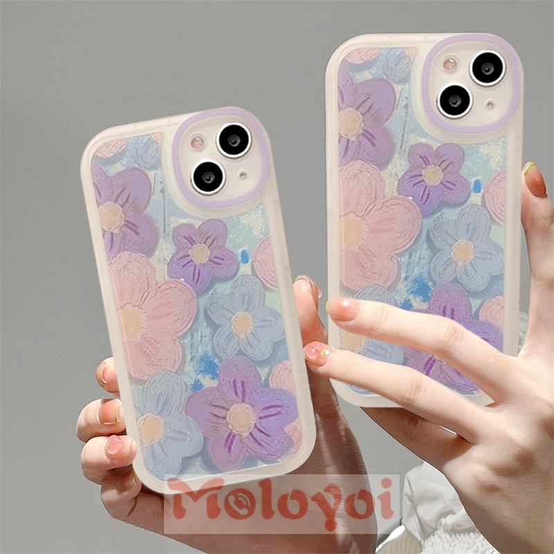 Soft Case Desain Bunga Warna Biru Untuk Realme C31 C35 C20 C25Y C11 C15 C12 C25 C21Y 8i 9i 8 8Pro 5i 6i 7i C25s C3 5 6 7a 20a C17 Prime 50A