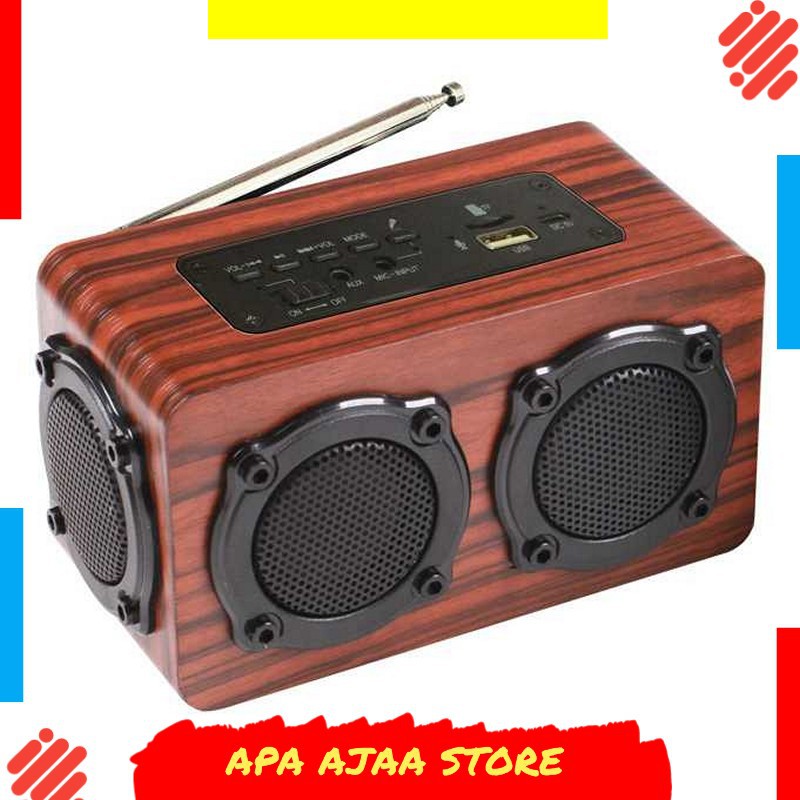 Termurah ! Kingneed Bluetooth Speaker FM Radio Wood Design - S409