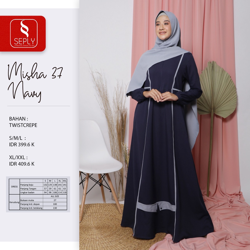 GAMIS TERBARU 2021 SEPLY MISHA 37 NAVY