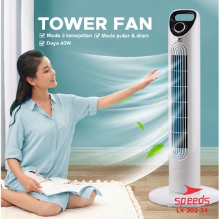 SPEEDS Kipas Angin Tower Cooling Fan Kipas Angin Lantai Portable Stand Elektrik Rotating Fan 202-34