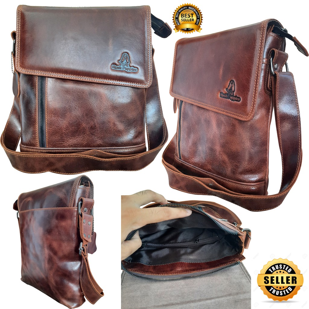 Tas Selempang Kulit Sapi Asli Hush Puppies