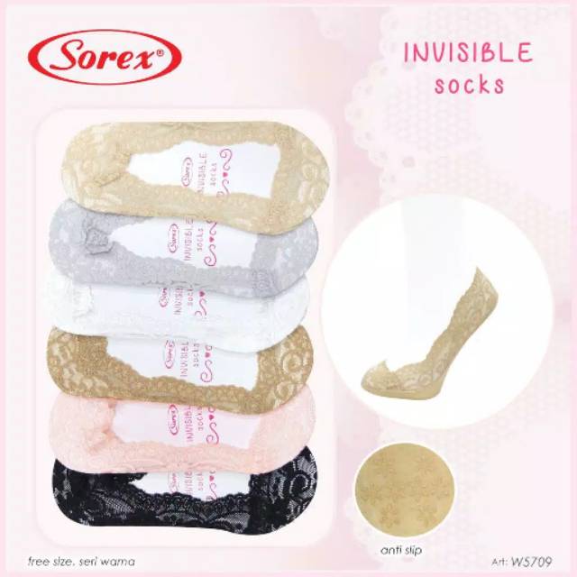 Kaos kaki pendek/invisible Socks wanita sorex W5709