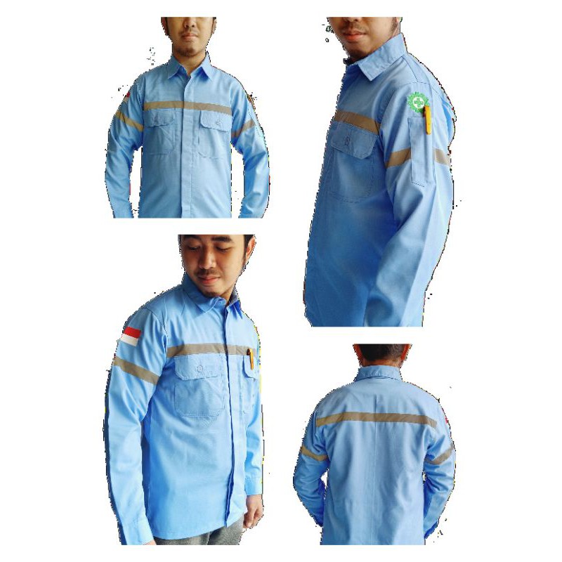 Wearpack Safety Baju Safety Baju Kerja NSRC Bordir K3 dan Bendera Indonesia tambah bordir logo