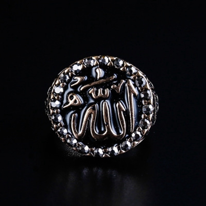 Cincin Pria Muslim Gaya Vintage Allah