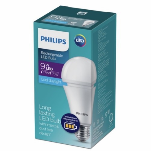 PHILIPS Rechargeable LED Bulb Emergency 9W Portable Warna Putih 6500K