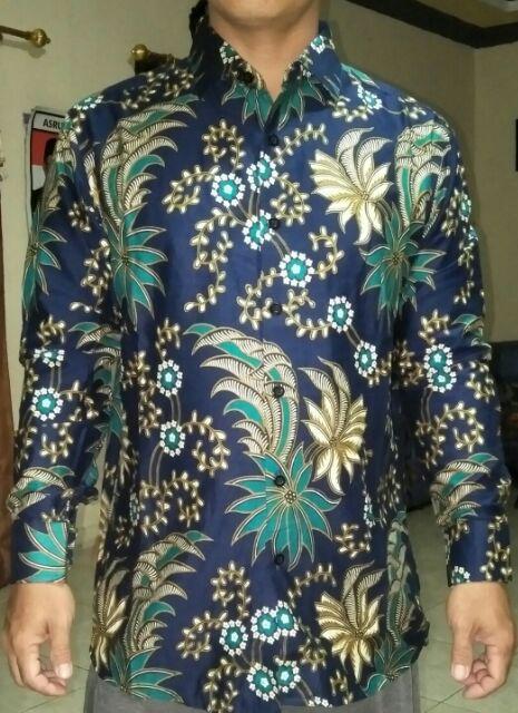 Odza Baju Pria Lengan Panjang Batik Modern Slimfit Pria Hem Solo