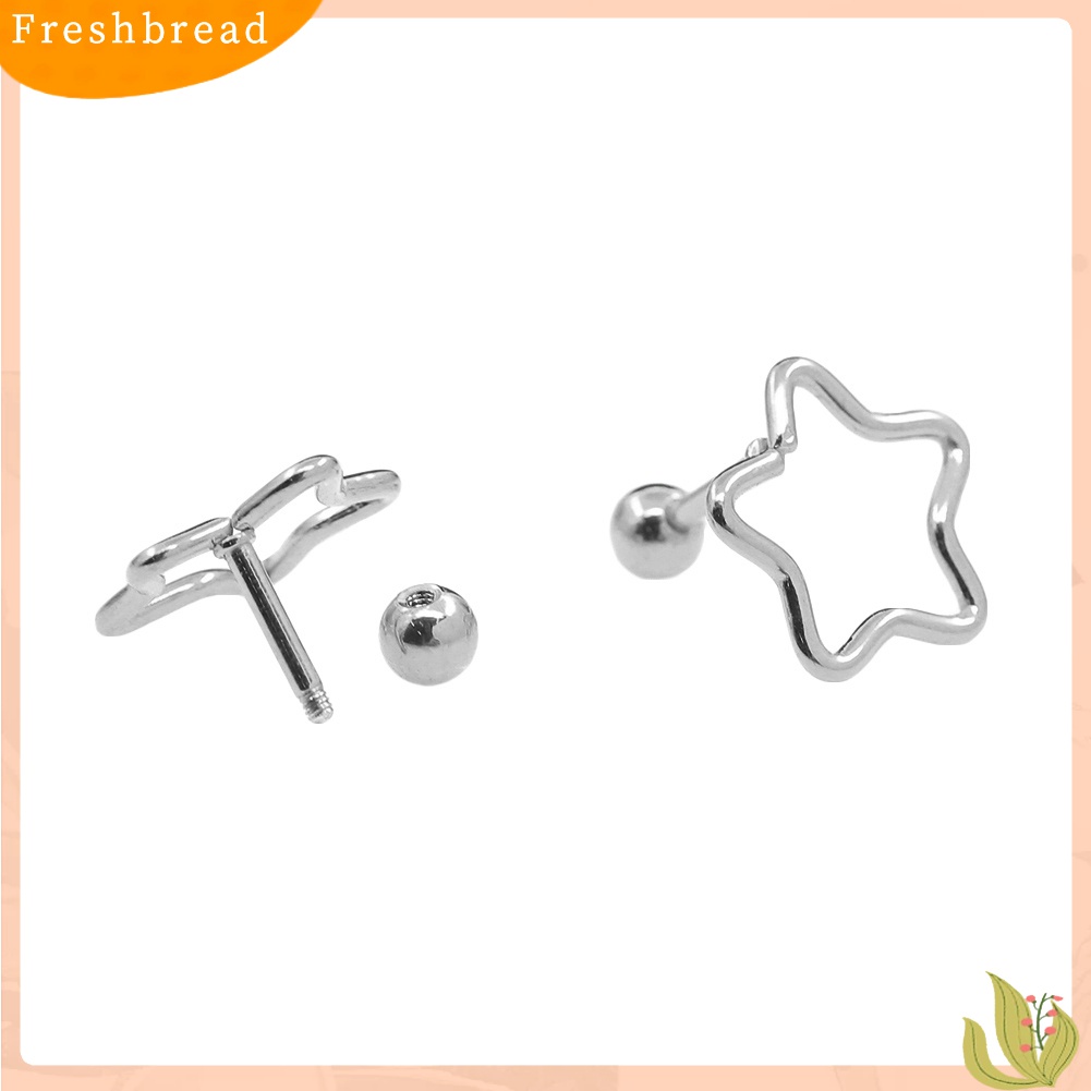 [Fresh] Anting Tindik / Piercing Hidung / Telinga Desain Bintang Bahan Stainless Steel untuk Wanita