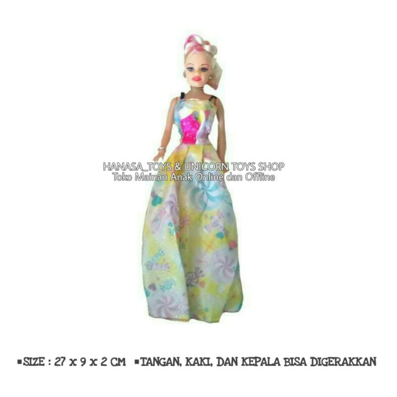 Mainan Anak Boneka pengantin gaun panjang