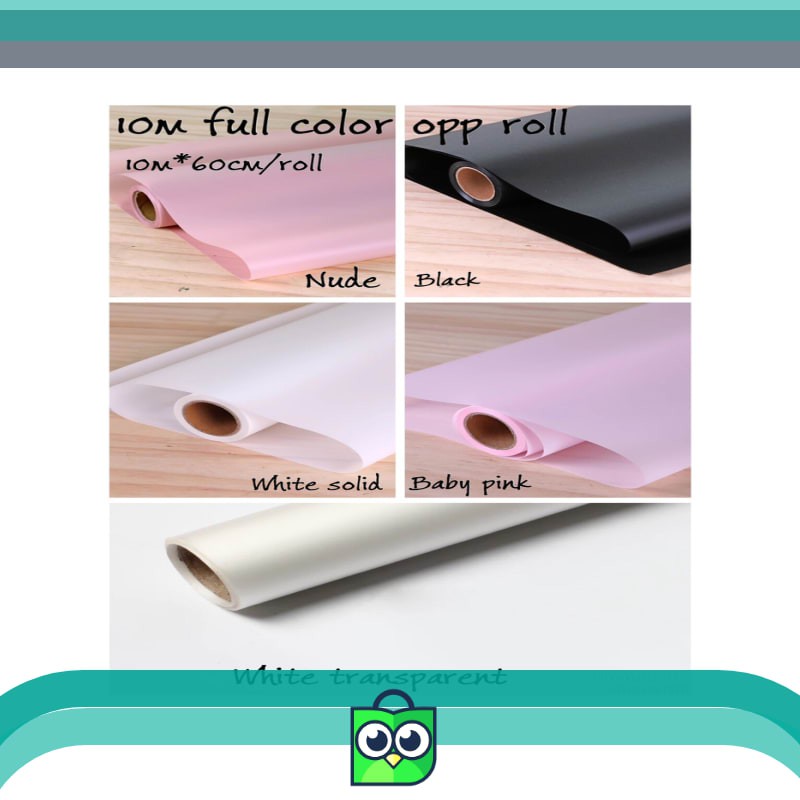 GROSIR 10m full color opp/cellophane/kertas bunga/wrapping paper Elegan