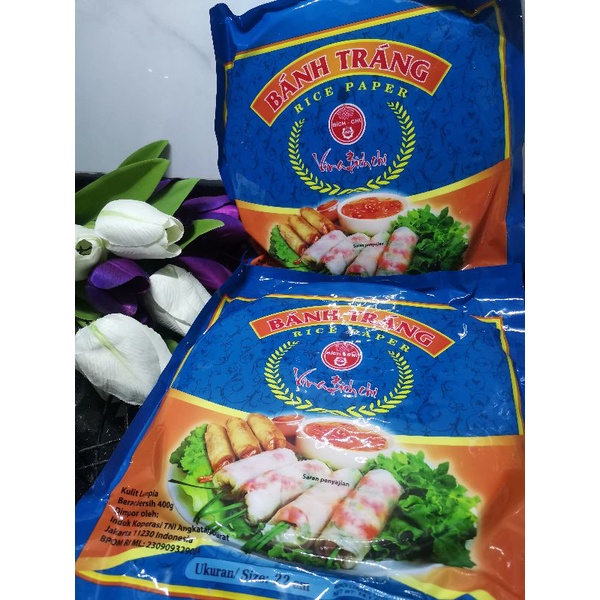 

bich chi Banh Trang rice paper 400 gr d 22 cm ( Segel Pabrik) / Vietnam roll /spring roll