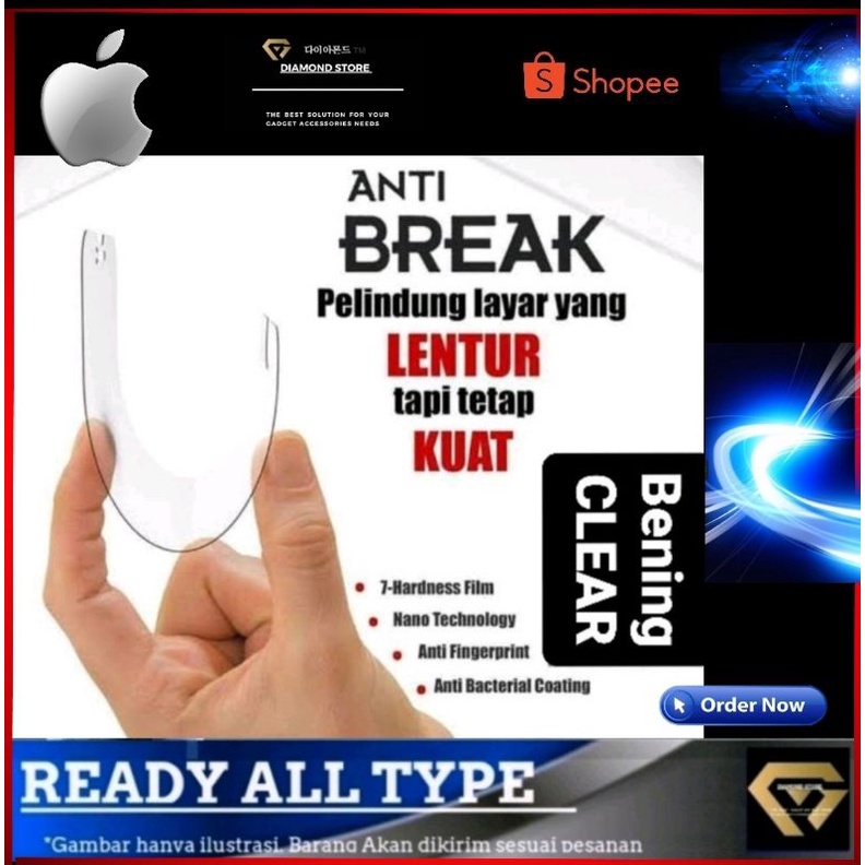 Iphone Tempered Anti Pecah Anti Break Anti Gores Clear TPU XS MAX XR 6+ 7+ 8+ 11 PRO MAX 12 MINI 13 PRO MAX