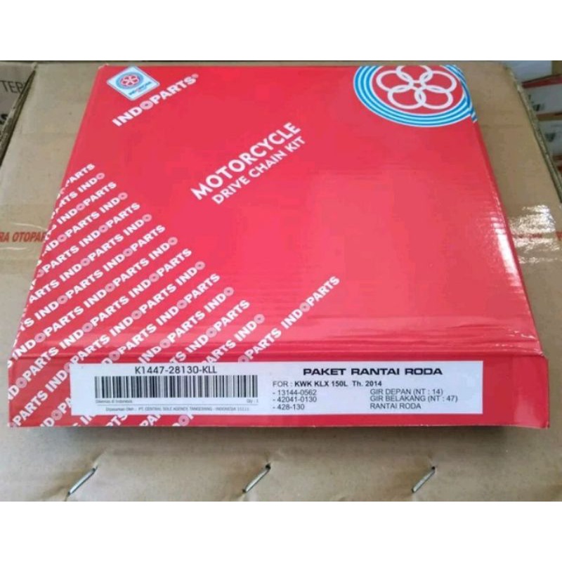 Gear Set Gir Rantai Paket Klx 150 2014 Merk Indopart