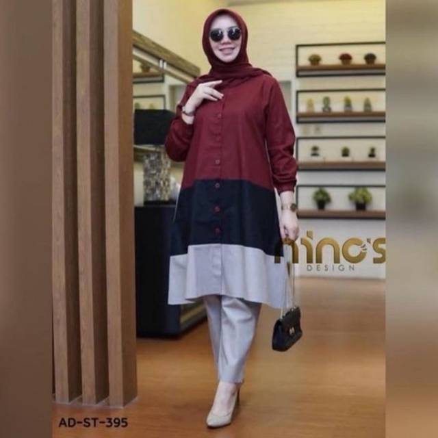 Tunik set celana tunik wanita atasan wanita formal