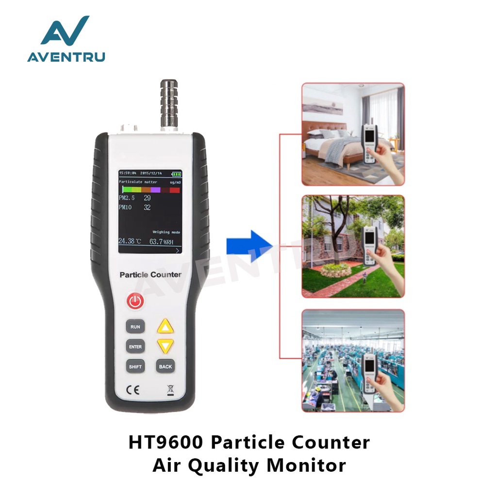Particle Counter Tester HTI HT9600 PM2.5 Detector Air Quality Monitor