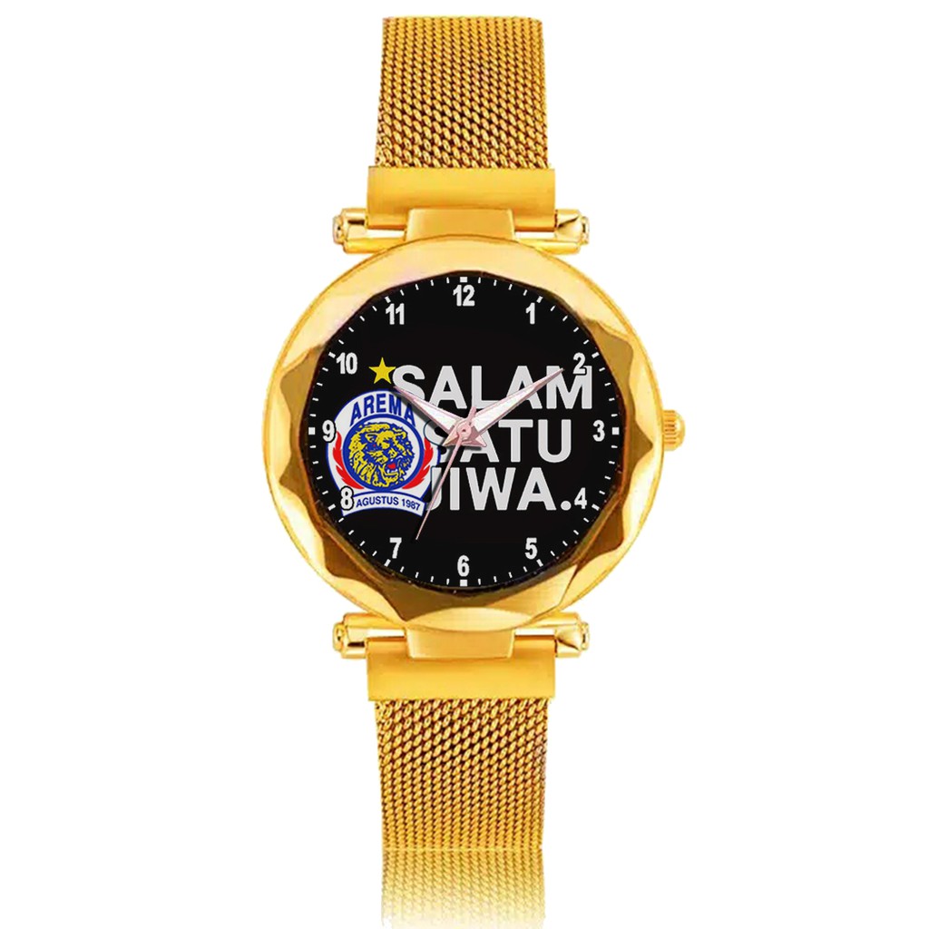 Jam Tangan Wanita Custom - AREMANITA AREMA MOTIF 1 Free Box &amp; Batre Cadangan