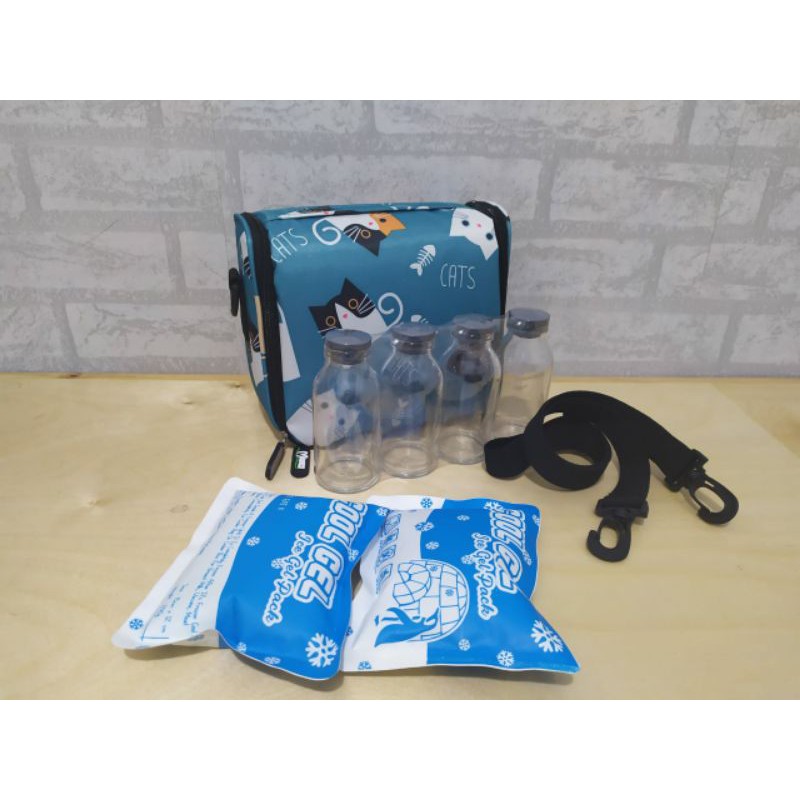 MOMZA Cooler Bag Coolerbag Momza Sling Botol KACA ASI Ice Gel Tas ASIP