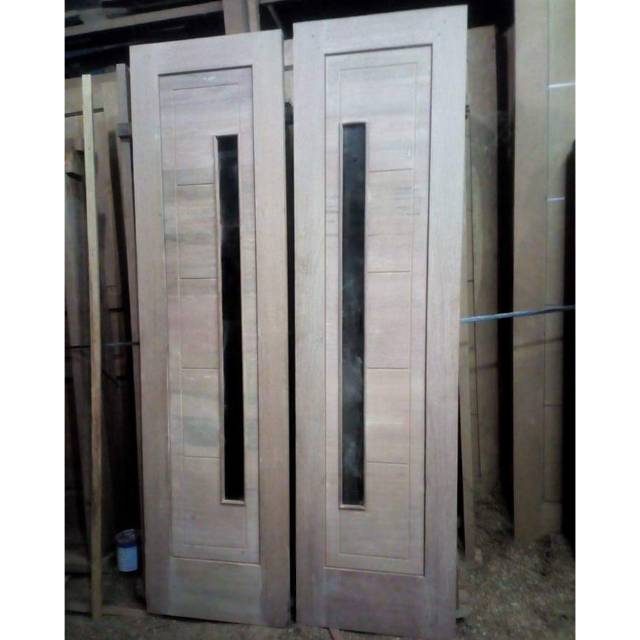 Pintu utama kayu kamper + kusen