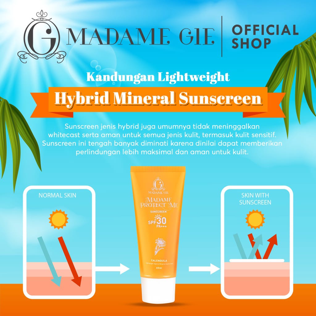 Madame Protect Me Sunscreen SPF 30 - Madame Protect Me Let’s Glow Tinted Sunscreen / Madame Gie Sunscreen Madame Protect Me SPF 30 PA +++