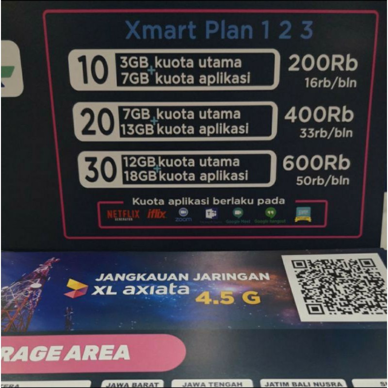 Kartu XL paketan internetan 120gb selama setahun