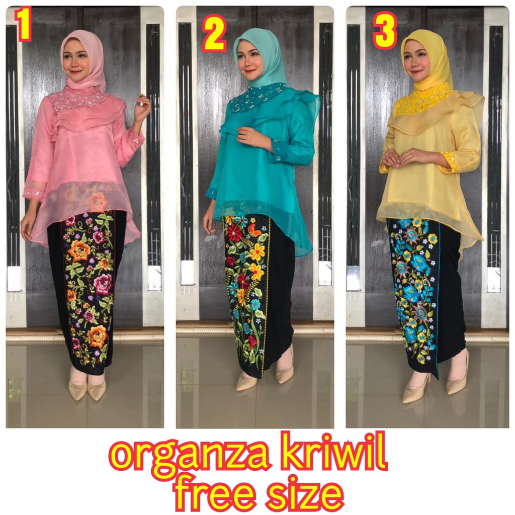 SET KEBAYA ORGANZA KRIWIL